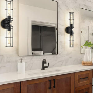 2 light vanity light black cylinder light metal wall light