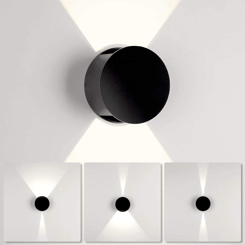 Led wall light black hallway light plastic mount light