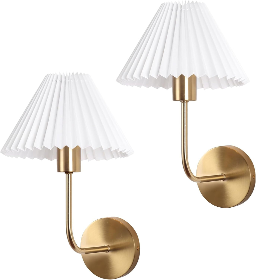 Sets of 2 wall light gold vanity light metal, fabric, acrylic kitchen light
