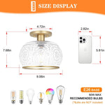 Vintage flush mount light gold hallway light metal bathroom lights