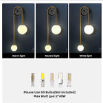 U-shape wall light gold fixture light metal bathroom light