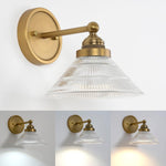 Remote control porch light antique brass wall light glass, metal vanity light