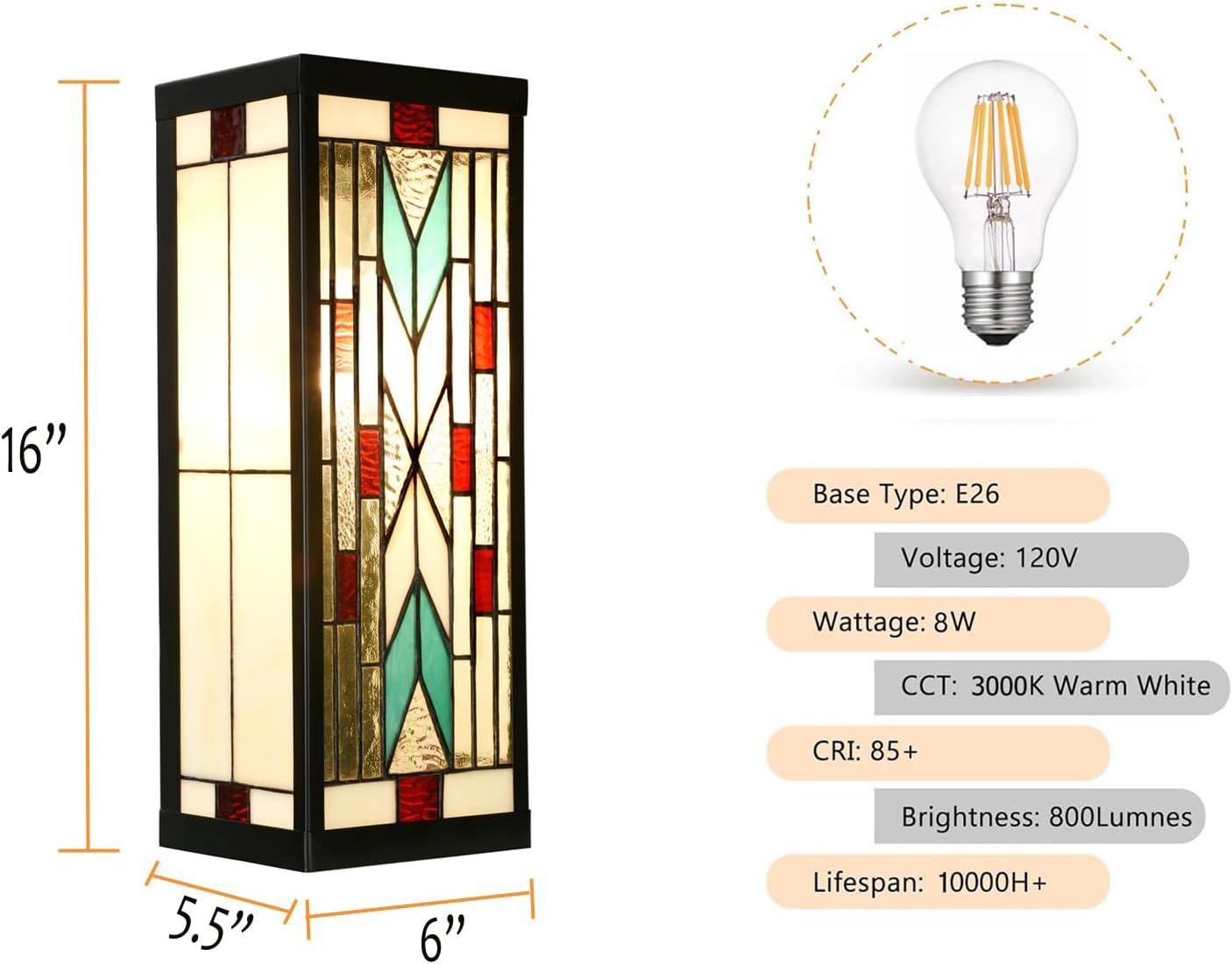 Antique balcony light arrow wall light alloy steel, glass hallway light