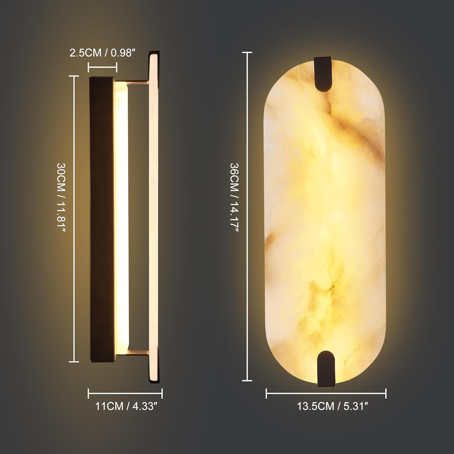 Led wall light gold dining roome light metal mount light