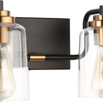 2 lights vanity light black fixtures light glass, metal wall light