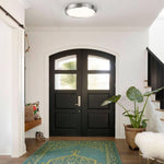 10 inch led flush mount light nickel kitchen light aluminum, glass ceiling light