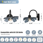 1-light vanity light blue bedroom light glass, metal wall light