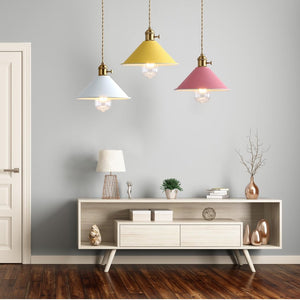 Modern hanging light yellow pendant light bronze alloy steel, iron kitchen light