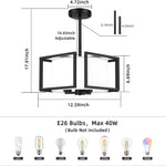 Modern ceiling light black drum light metal+farbic hallway light