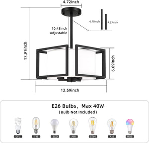 Modern ceiling light black drum light metal+farbic hallway light