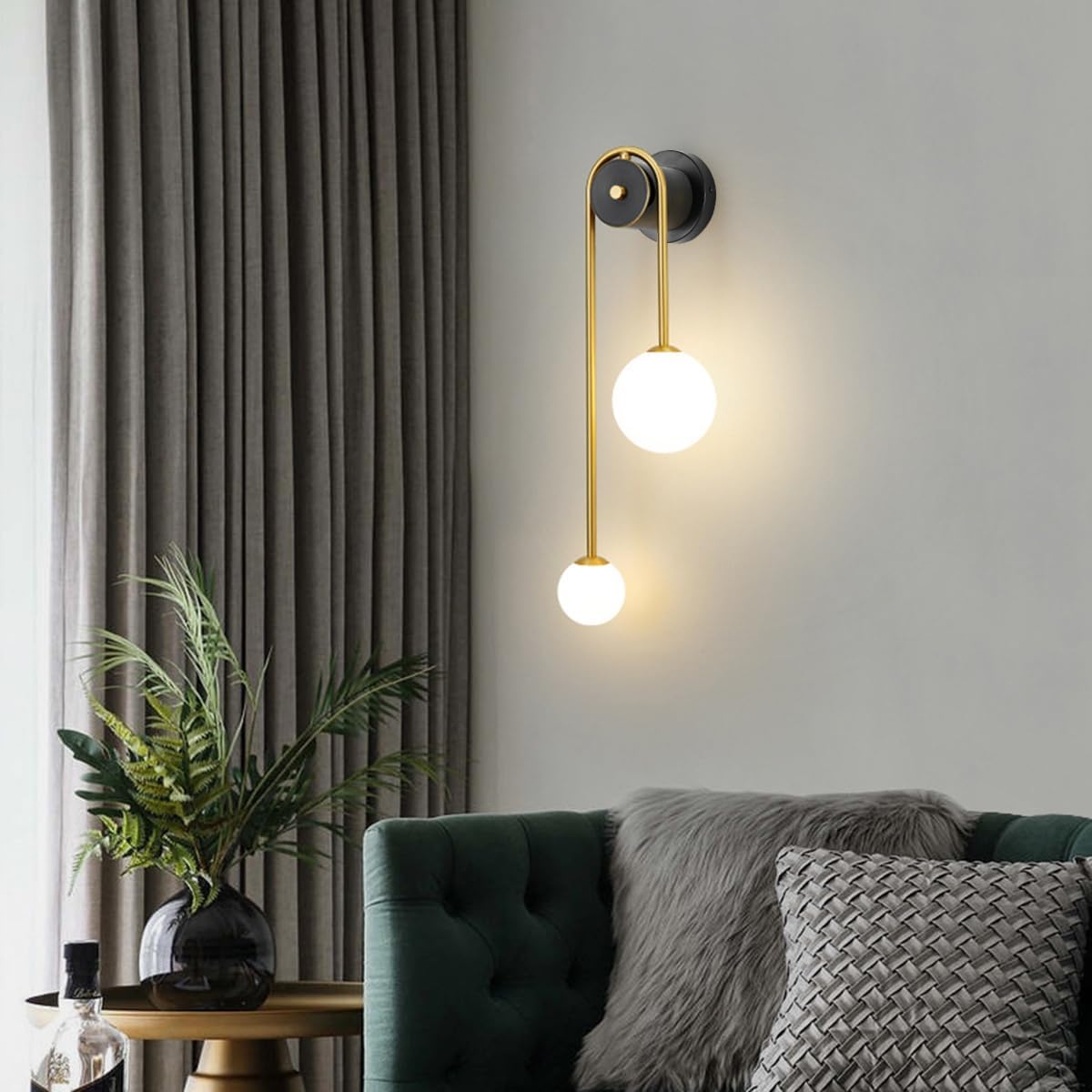 U-shape wall light gold fixture light metal bathroom light