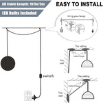 Plug in pendant light white hallway light plastic hanging light