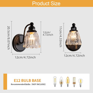 1-light wall light black bathroom light glass porch light