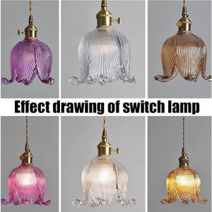 Unique decorative light purple pendant light glass chandelier light