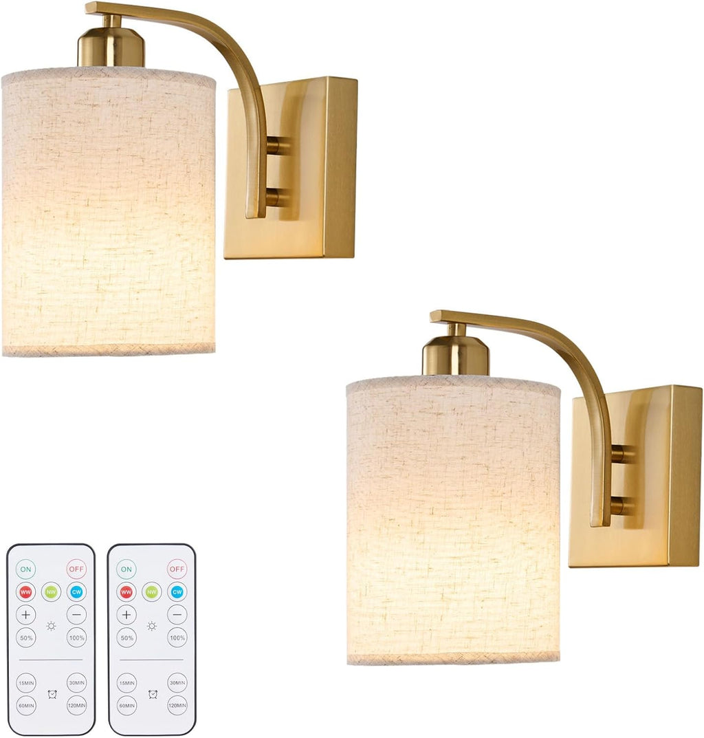 Led bedroom light gold wall light iron wireless light