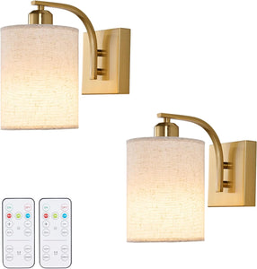 Led bedroom light gold wall light iron wireless light