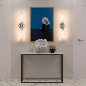2 light vanity light nickel hallway light glass, metal wall light