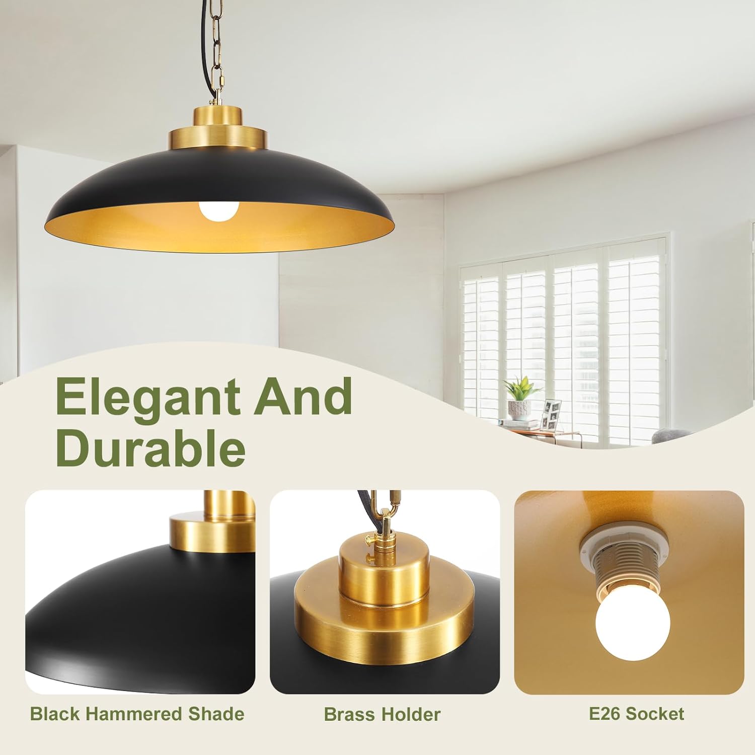 Farmhouse pendant light black and gold dining rooms light metal living rooms light