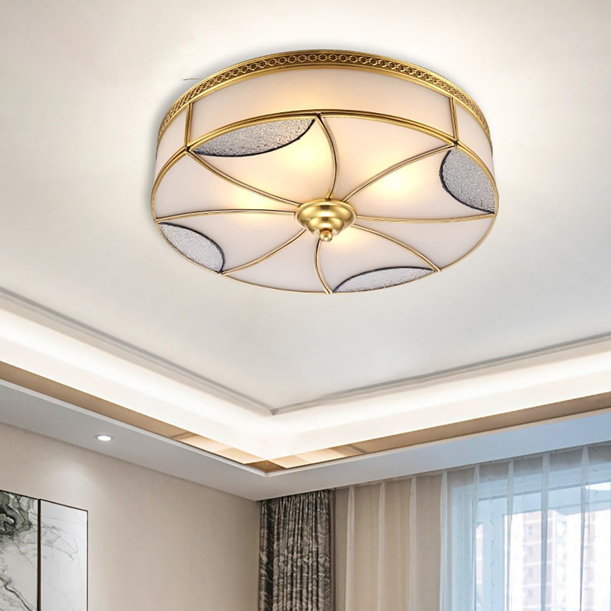 4 lights ceiling light glass fixture light metal bedroom lamp