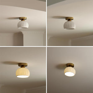 2 pack ceiling light gold flush mount light ceramic, iron porch light