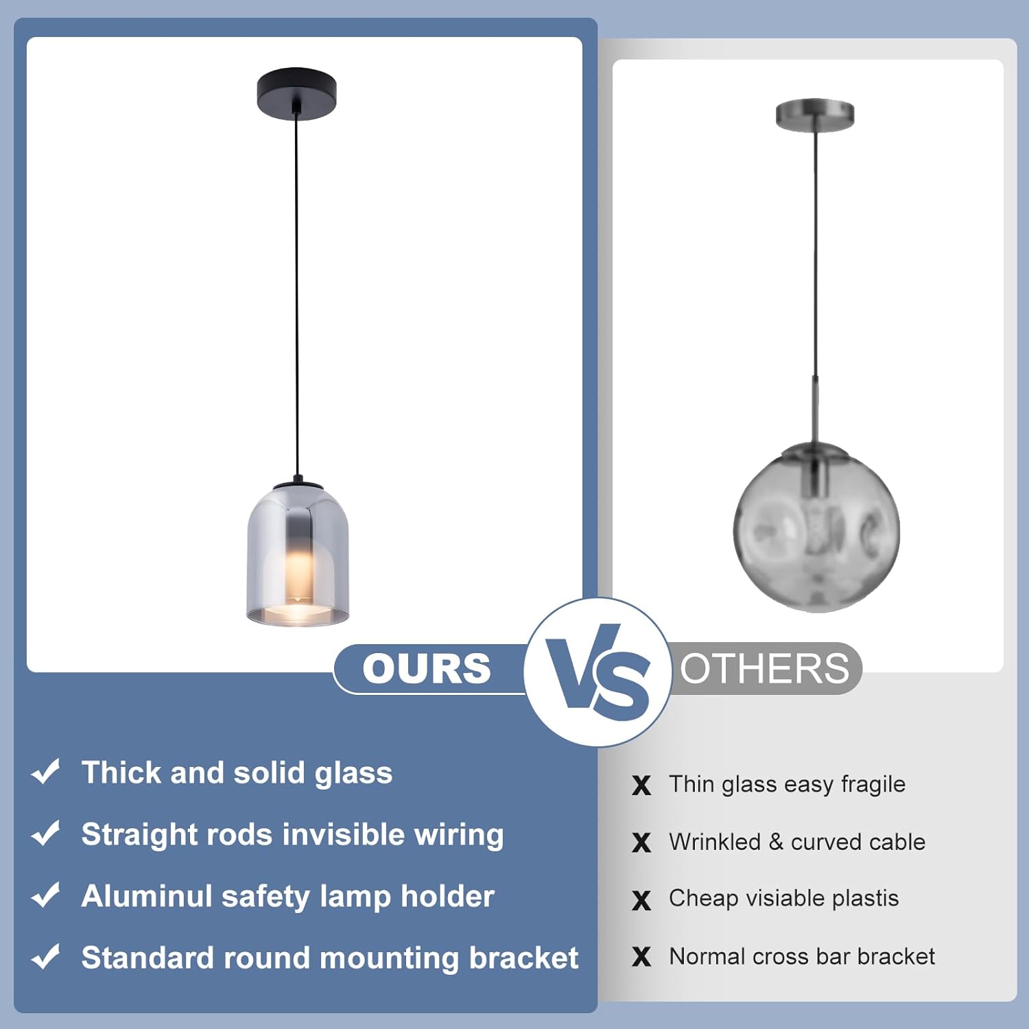 Double-layer pendant light black bedrooms light glass kitchen light