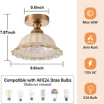 1 light ceiling light brass, glass fixture light metal ‎living room light