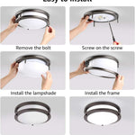 LED Flush Mount Ceiling Light 10 inch round bronze dimmable ceiling lamp