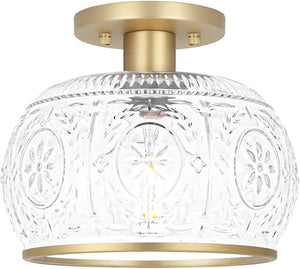 Vintage flush mount light gold hallway light metal bathroom lights