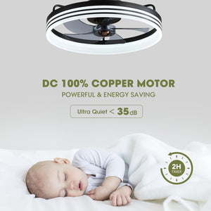 LED ceiling fans with lights black bedroom light iron flush mount ceiling fan