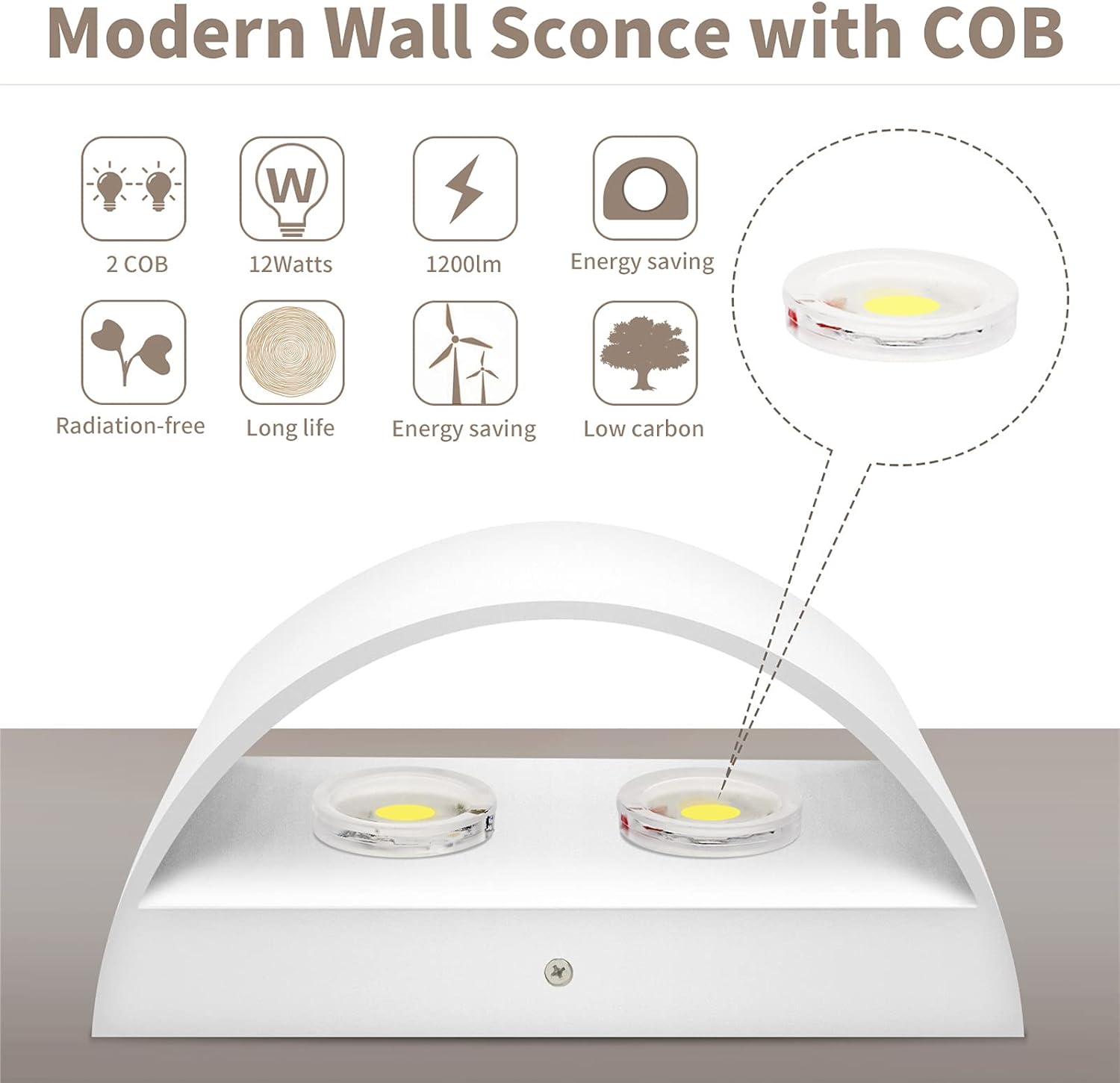 LED bedroom light white living room light aluminum wall light