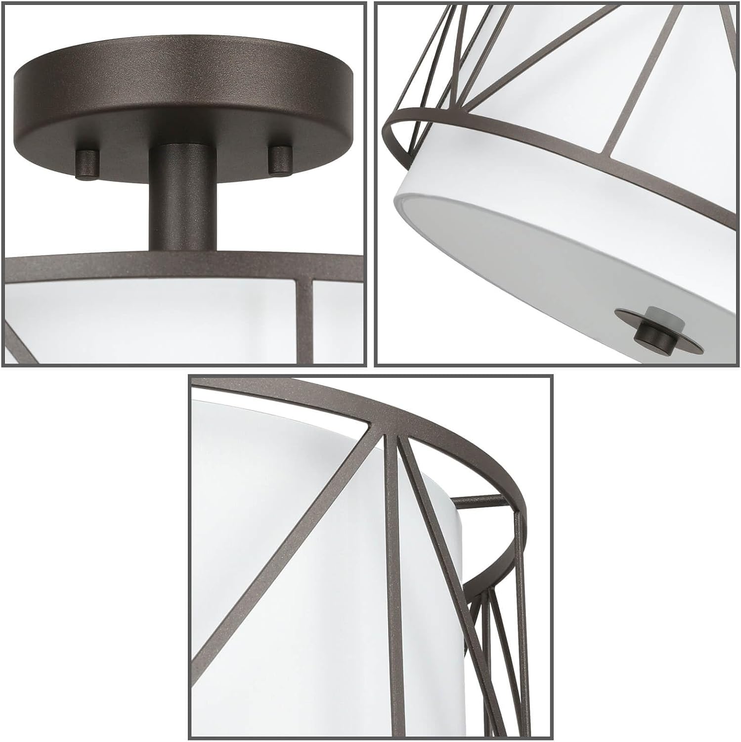 16 inch bedroom light bronze ceiling light iron+fabric drum light