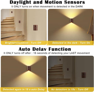 Led stairs night light walnut wall lights plastic motion sensor light
