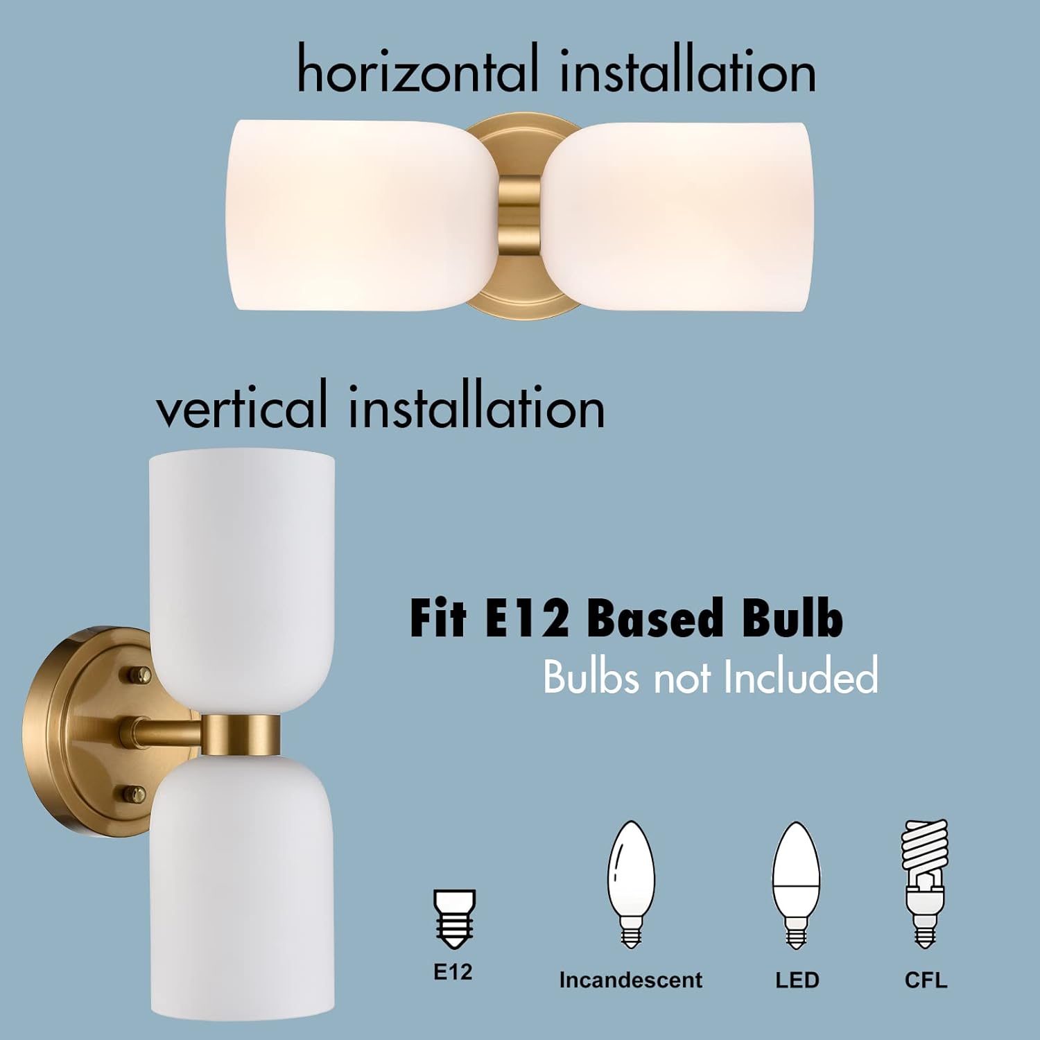 2-light kitchen light gold bathroom light metal wall light