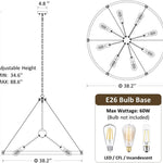 Farmhouse wheel chandelier 8 light metal sputnik pendant light fixture