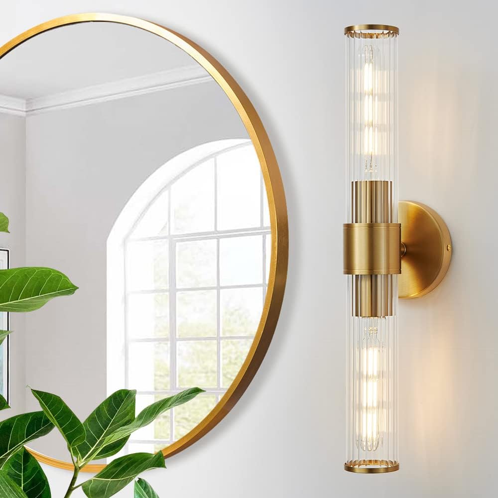 Modern wall light gold vanity light glass, metal hallway light