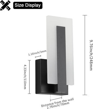 Led  2 pack wall light black hallways light metal bedrooms light