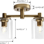 2-light flush mount light antique pendant light glass, metal chandelier lamp
