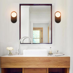 Set of 2 vanity light black mount light glass, metal wall light