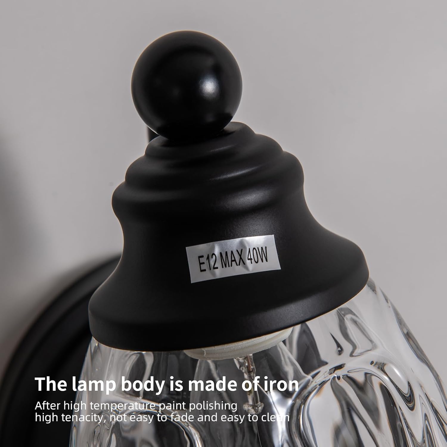 1-light wall light black bathroom light glass porch light