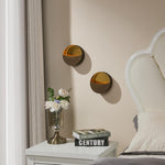 Set of 2 candle light black vintage light metal wall light