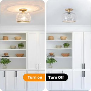 Vintage flush mount light gold hallway light metal bathroom lights