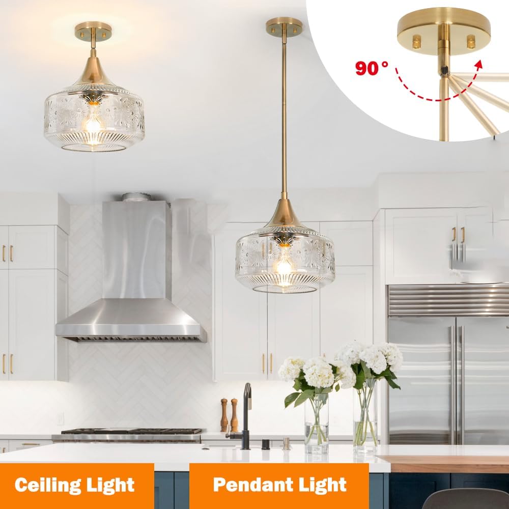 Modern pendant light gold kitchen light glass bathroom light