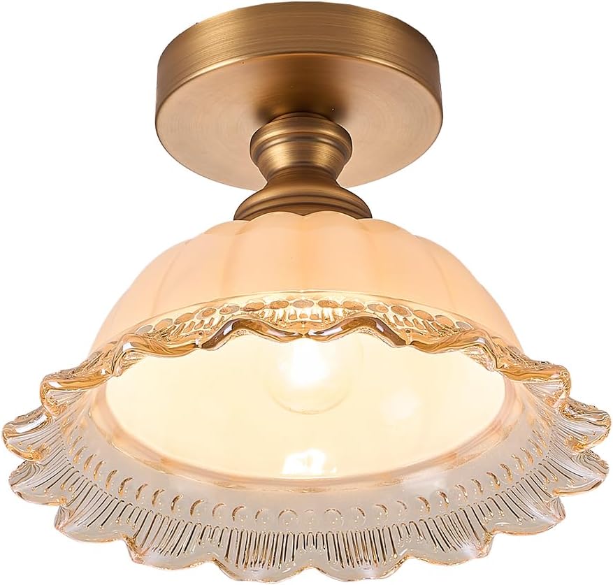 1 light ceiling light brass, glass fixture light metal ‎living room light