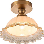 1 light ceiling light brass, glass fixture light metal ‎living room light