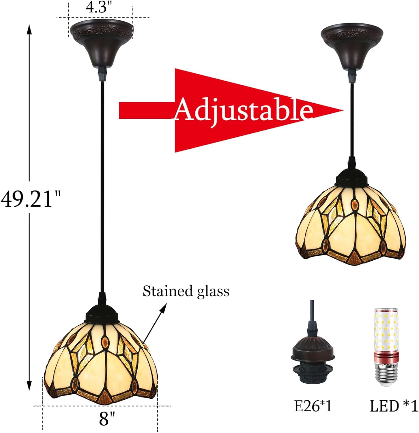 Tiffany pendant light black hanging lamp glass ceiling light