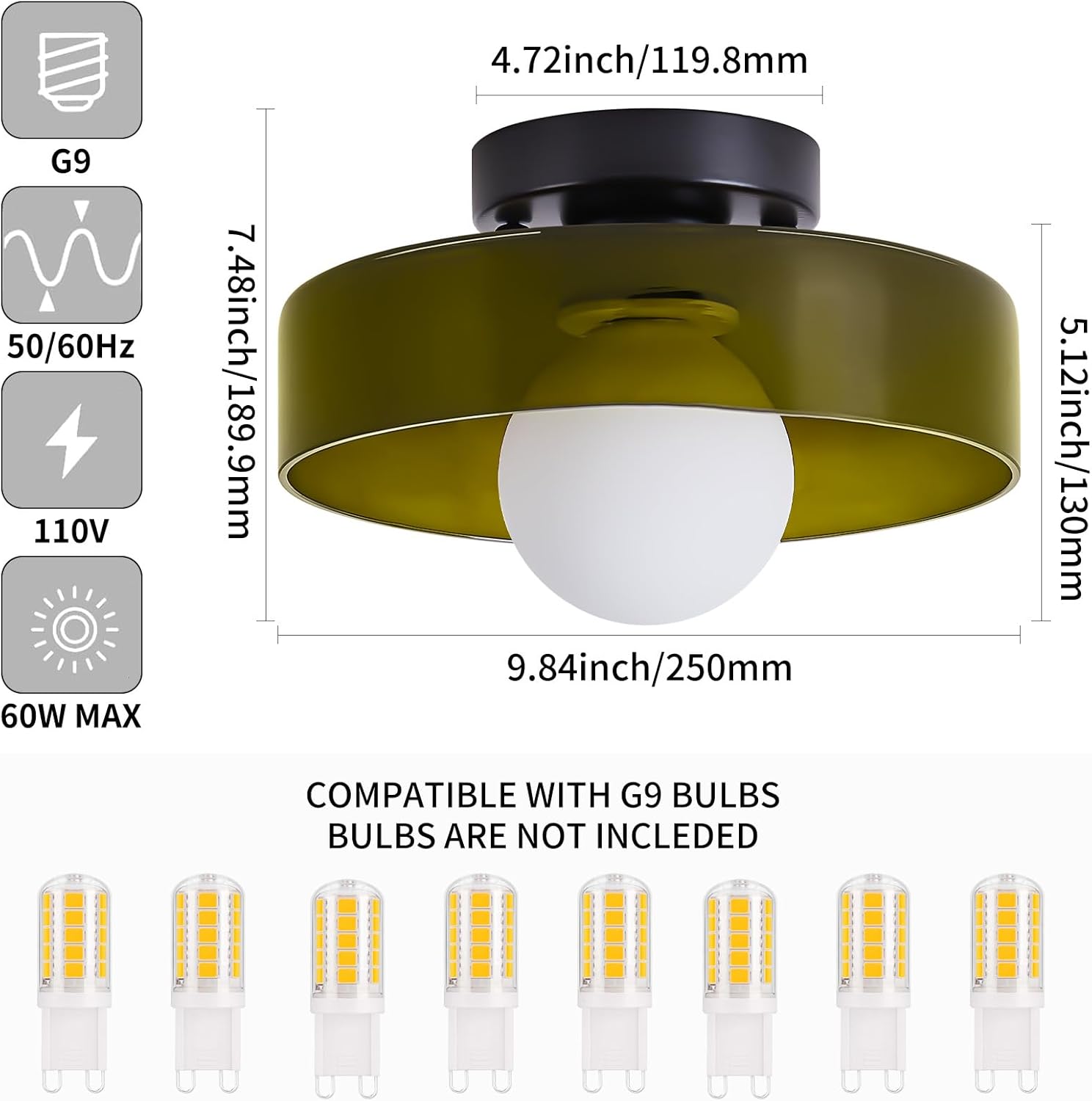 Modern dining room light dark green kitchen light glass ceiling light