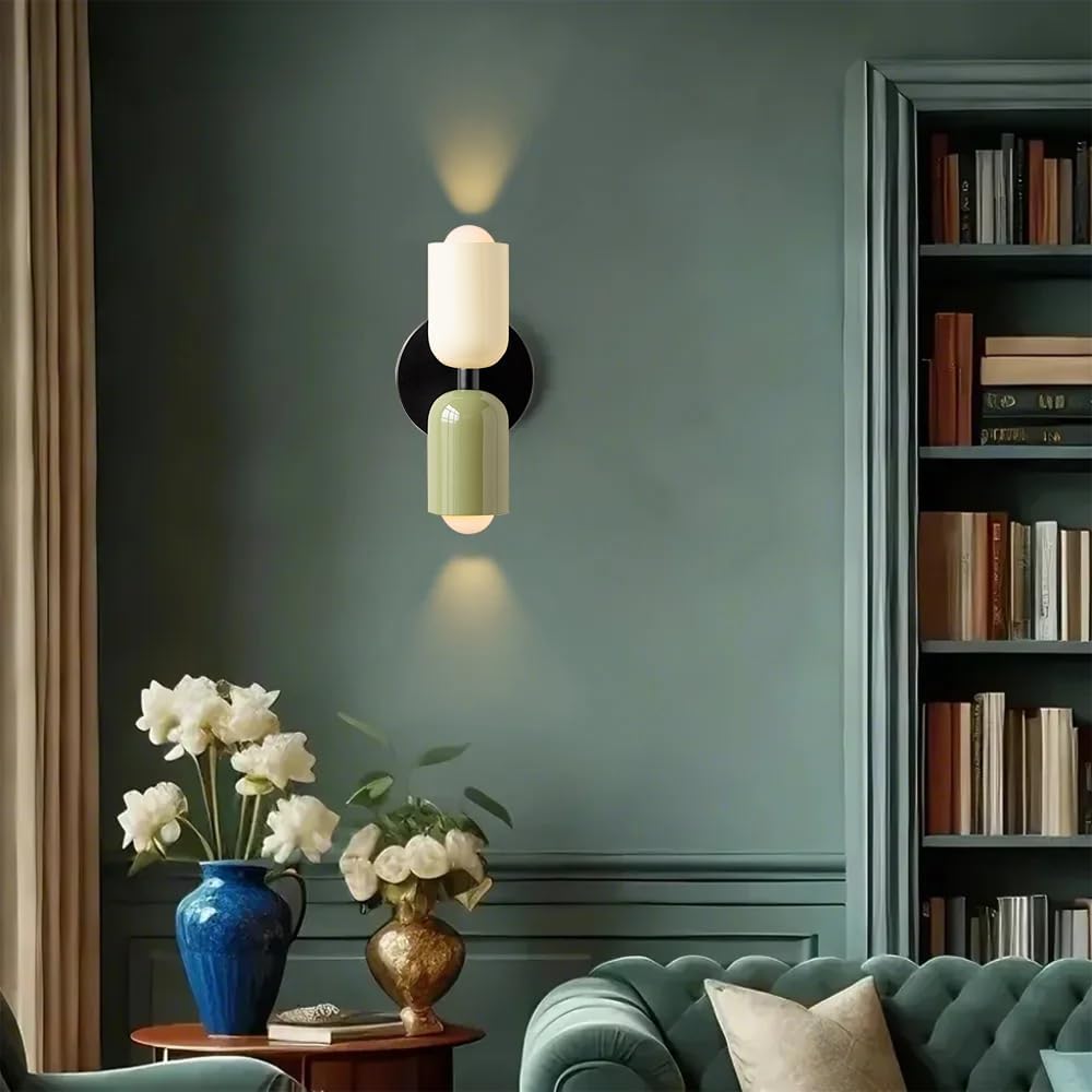 Led wall light green & white vanity light metal bedroom light