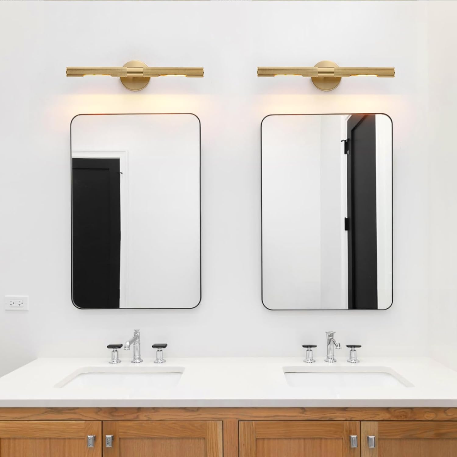 19 inche cylinder light gold vanity light metal wall light