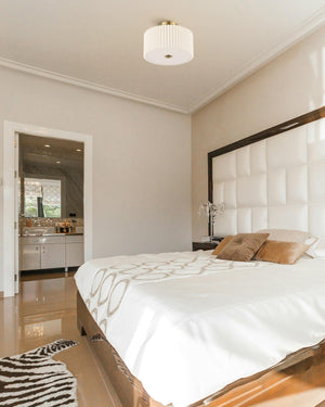2-light drum light bronze bedroom light fabric, metal ceiling light