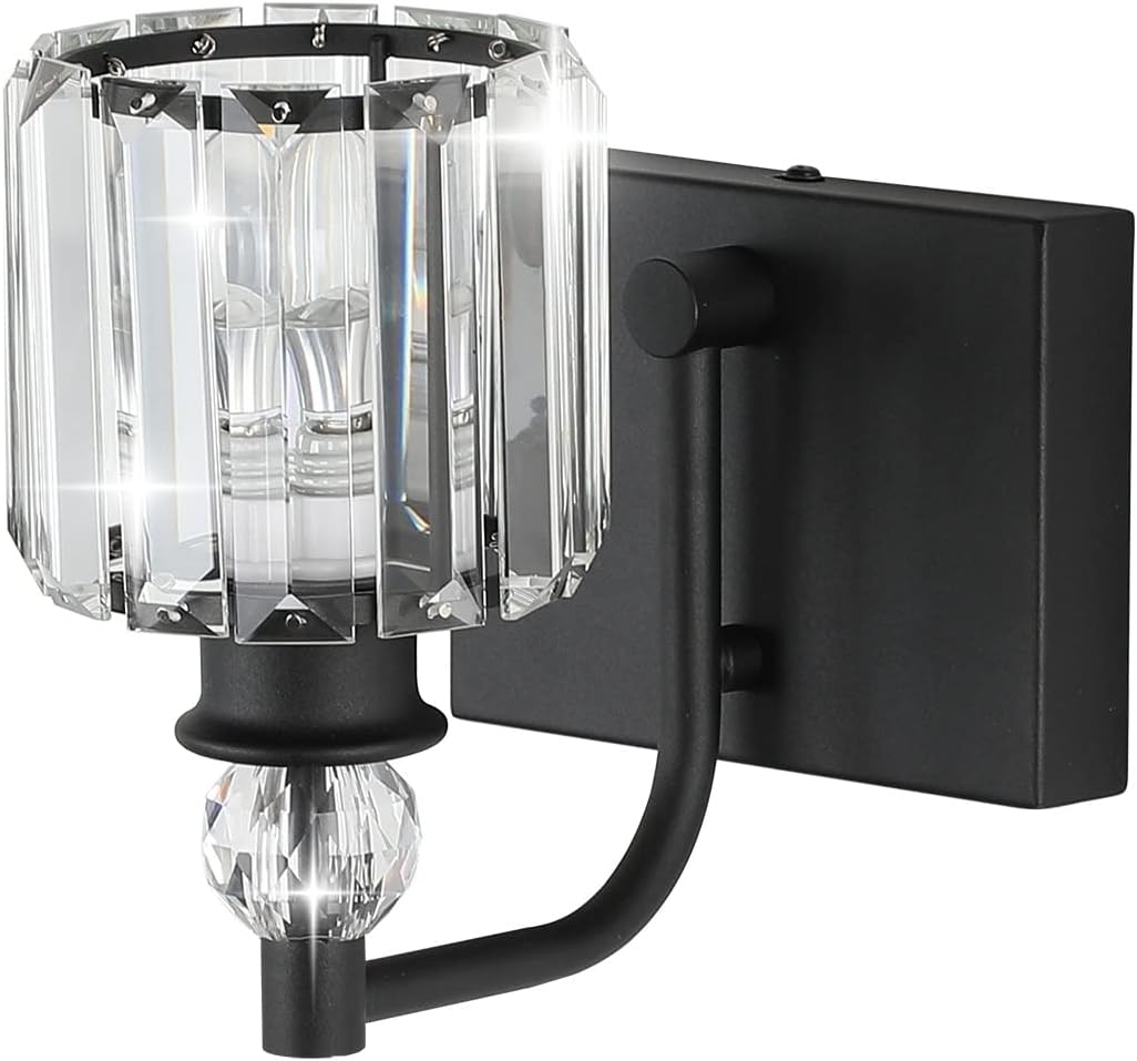 1 light vanity light black mirror light metal,glass wall lights